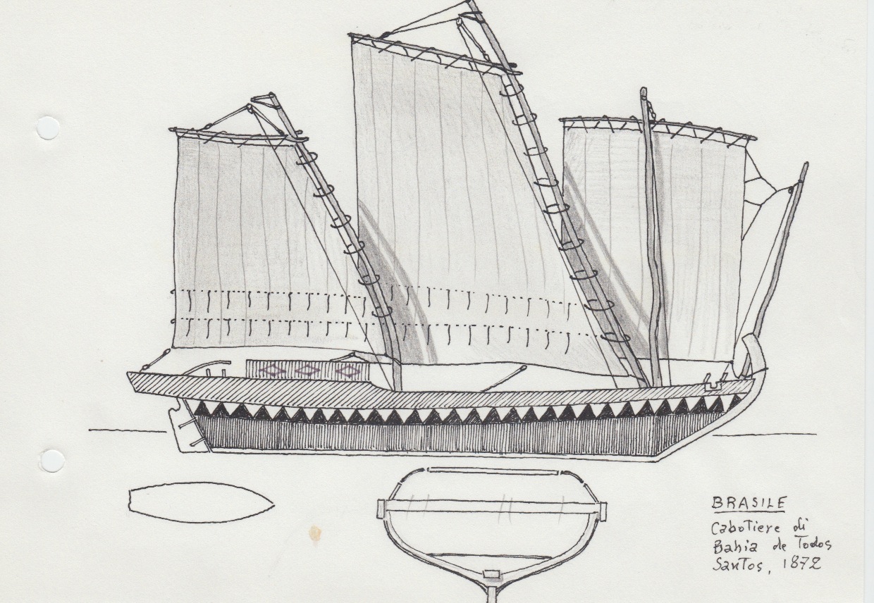 029 Brasile - cabotiere di Bahia de Todos Santos - 1872